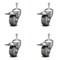 Service Caster 3 Inch Gray Polyurethane Swivel 3/8 Inch Stem Caster Set with Total Lock Brake SCC-TSTTL20S314-PPUB-381615-4 - alternate 2